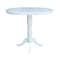 International Concepts Round 36 in Rd Top Pedestal Table, 12 in Leaf, 40.9 inH, Adjustable Height, White, 36 W, 48 L, Wood K08-36RXT-6B-2 - alternate 4